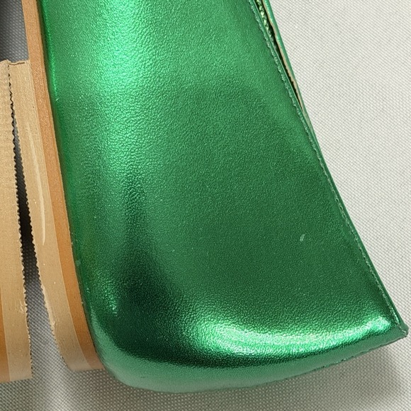 Metallic Emerald Rhinestone Loafers Sz 7 Statement Glam Rag & Co Celosia Maximal - Picture 7 of 9